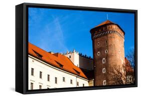 Medieval Gothic Sandomierska and Senatorska Towers at Wawel Castle in Cracow, Poland-Curioso Travel Photography-Framed Stretched Canvas