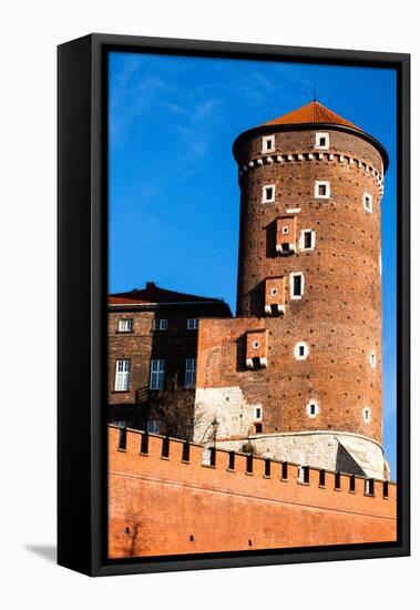 Medieval Gothic Sandomierska and Senatorska Towers at Wawel Castle in Cracow, Poland-Curioso Travel Photography-Framed Stretched Canvas