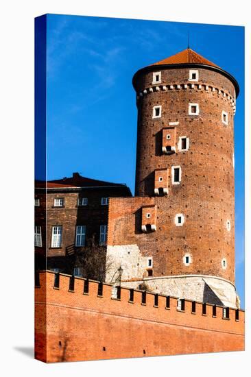 Medieval Gothic Sandomierska and Senatorska Towers at Wawel Castle in Cracow, Poland-Curioso Travel Photography-Stretched Canvas