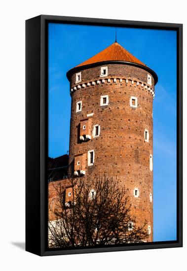 Medieval Gothic Sandomierska and Senatorska Towers at Wawel Castle in Cracow, Poland-Curioso Travel Photography-Framed Stretched Canvas