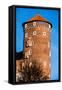 Medieval Gothic Sandomierska and Senatorska Towers at Wawel Castle in Cracow, Poland-Curioso Travel Photography-Framed Stretched Canvas