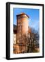 Medieval Gothic Sandomierska and Senatorska Towers at Wawel Castle in Cracow, Poland-Curioso Travel Photography-Framed Photographic Print