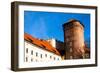 Medieval Gothic Sandomierska and Senatorska Towers at Wawel Castle in Cracow, Poland-Curioso Travel Photography-Framed Photographic Print