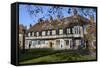 Medieval Half-Timbered Buildings of St. William's College-Peter Richardson-Framed Stretched Canvas