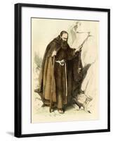 Medieval Hermit Monk Living a Life of Self-Deprivation-null-Framed Giclee Print
