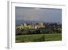 Medieval Hilltop Old Town Fortress in Carcassonne, Department Aude, South of France-Achim Bednorz-Framed Photographic Print