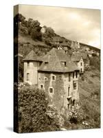 Medieval Houses, Aveyron, Conques, France-David Barnes-Stretched Canvas