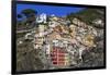 Medieval houses in steep ravine, Riomaggiore, Cinque Terre, UNESCO World Heritage Site, Italy-Eleanor Scriven-Framed Photographic Print