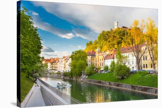 Medieval Houses of Ljubljana, Slovenia, Europe.-kasto-Stretched Canvas