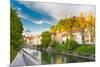 Medieval Houses of Ljubljana, Slovenia, Europe.-kasto-Mounted Photographic Print