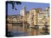 Medieval Houses on the Onyar River, Girona, Catalunya (Catalonia) (Cataluna), Spain, Europe-Gavin Hellier-Stretched Canvas