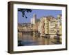 Medieval Houses on the Onyar River, Girona, Catalunya (Catalonia) (Cataluna), Spain, Europe-Gavin Hellier-Framed Photographic Print