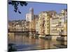 Medieval Houses on the Onyar River, Girona, Catalunya (Catalonia) (Cataluna), Spain, Europe-Gavin Hellier-Mounted Photographic Print