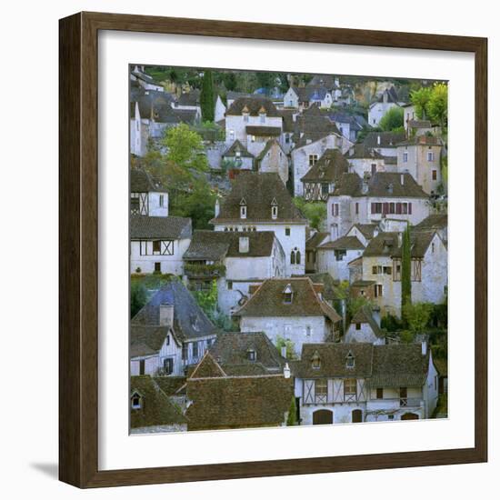 Medieval Houses, St. Cirq Lapopie, Lot, Midi-Pyrenees, France, Europe-Stuart Black-Framed Photographic Print