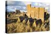 Medieval Khachkars carved memorial stele, Noratus cemetery, Sevan Lake, Gegharkunik province, Armen-G&M Therin-Weise-Stretched Canvas