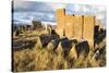 Medieval Khachkars carved memorial stele, Noratus cemetery, Sevan Lake, Gegharkunik province, Armen-G&M Therin-Weise-Stretched Canvas