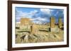 Medieval Khachkars carved memorial stele, Noratus cemetery, Sevan Lake, Gegharkunik province, Armen-G&M Therin-Weise-Framed Photographic Print