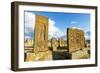 Medieval Khachkars carved memorial stele, Noratus cemetery, Sevan Lake, Gegharkunik province, Armen-G&M Therin-Weise-Framed Photographic Print