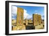 Medieval Khachkars carved memorial stele, Noratus cemetery, Sevan Lake, Gegharkunik province, Armen-G&M Therin-Weise-Framed Photographic Print