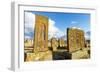 Medieval Khachkars carved memorial stele, Noratus cemetery, Sevan Lake, Gegharkunik province, Armen-G&M Therin-Weise-Framed Photographic Print