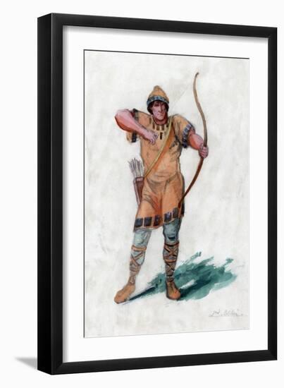 Medieval Man with a Bow-null-Framed Premium Giclee Print