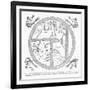 Medieval Map Showing Adam, Eve and the Serpent, Various Rivers and the Four Winds Blowing-Beatus Turin-Framed Art Print