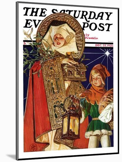 "Medieval Merry Christmas," Saturday Evening Post Cover, December 25, 1926-Joseph Christian Leyendecker-Mounted Giclee Print