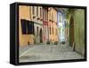 Medieval Old Town, Sighisoara, Transylvania, Romania-Russell Young-Framed Stretched Canvas