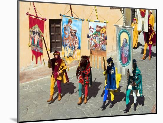 Medieval Parade of Giostra Del Saracino, Arezzo, Tuscany, Italy, Europe-Tondini Nico-Mounted Photographic Print