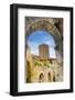 Medieval stone arch and tower, San Gimignano, Tuscany, Italy.-William Perry-Framed Photographic Print