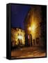 Medieval Street at Night, Radda, Chianti, Siena, Tuscany, Italy-Marilyn Parver-Framed Stretched Canvas