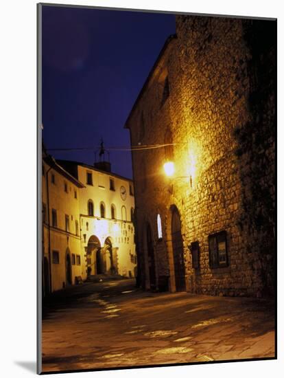 Medieval Street at Night, Radda, Chianti, Siena, Tuscany, Italy-Marilyn Parver-Mounted Photographic Print