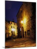 Medieval Street at Night, Radda, Chianti, Siena, Tuscany, Italy-Marilyn Parver-Mounted Photographic Print