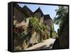 Medieval Street in the Old Town, Sarlat, Sarlat Le Caneda, Dordogne, France, Europe-Peter Richardson-Framed Stretched Canvas