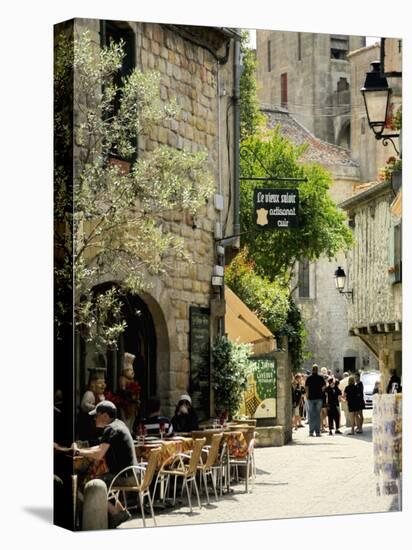 Medieval Street in Walled and Turreted Fortress of La Cite, Carcassonne, UNESCO World Heritge Site-Peter Richardson-Stretched Canvas