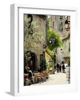 Medieval Street in Walled and Turreted Fortress of La Cite, Carcassonne, UNESCO World Heritge Site-Peter Richardson-Framed Photographic Print