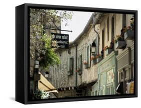 Medieval Street in Walled and Turreted Fortress of La Cite, Carcassonne, UNESCO World Heritge Site-Peter Richardson-Framed Stretched Canvas