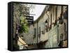 Medieval Street in Walled and Turreted Fortress of La Cite, Carcassonne, UNESCO World Heritge Site-Peter Richardson-Framed Stretched Canvas