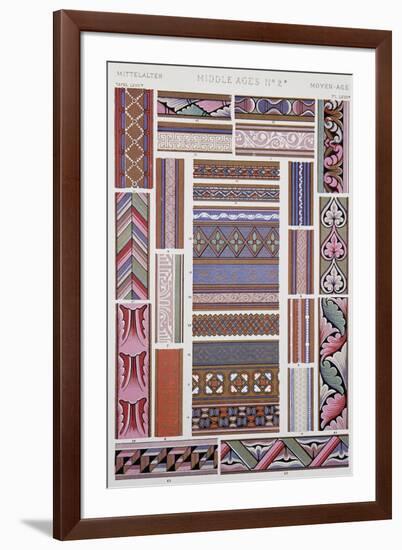 Medieval Style Decoration, Plate LXVII from Grammar of Ornament-Owen Jones-Framed Giclee Print