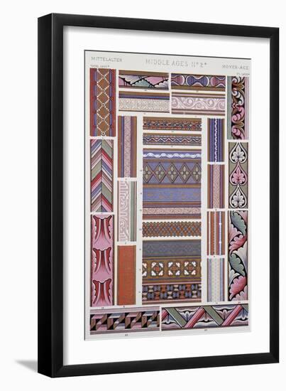 Medieval Style Decoration, Plate LXVII from Grammar of Ornament-Owen Jones-Framed Giclee Print