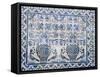 Medieval Tilework Evora University, Evora, Alentejo, Portugal, Europe-White Gary-Framed Stretched Canvas