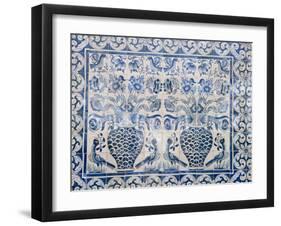 Medieval Tilework Evora University, Evora, Alentejo, Portugal, Europe-White Gary-Framed Photographic Print