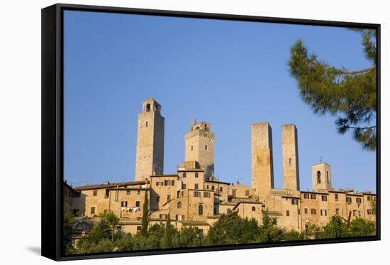 Medieval Towers Lit by the Rising Sun, San Gimignano, Siena, Tuscany, Italy, Europe-Ruth Tomlinson-Framed Stretched Canvas