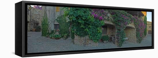 Medieval town building at Pals in Costa Brava, Girona Province, Catalonia, Spain-null-Framed Stretched Canvas
