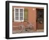 Medieval Town House and Bicycle, Romantische Strasse, Dinkelsbuhl, Bayern, Germany-Walter Bibikow-Framed Photographic Print