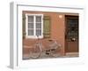 Medieval Town House and Bicycle, Romantische Strasse, Dinkelsbuhl, Bayern, Germany-Walter Bibikow-Framed Photographic Print