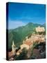Medieval Town, Liguria, Italy-Walter Bibikow-Stretched Canvas