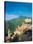 Medieval Town, Liguria, Italy-Walter Bibikow-Stretched Canvas