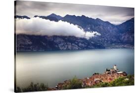 Medieval Town On Lake Garda, Malcesine, Italy-George Oze-Stretched Canvas