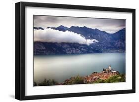 Medieval Town On Lake Garda, Malcesine, Italy-George Oze-Framed Photographic Print